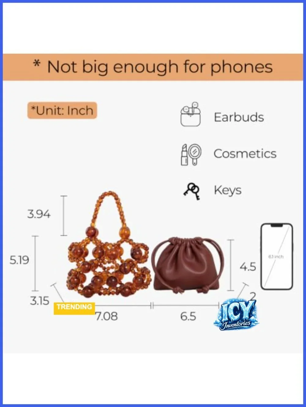 Beaded Faux Leather Hobo Crossbody Bag with Chain Strap